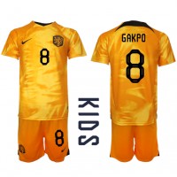 Netherlands Cody Gakpo #8 Replica Home Minikit World Cup 2022 Short Sleeve (+ pants)
